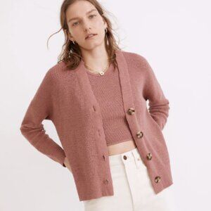 Madewell Birchmoor Cardigan Sweater in  Heather Jam - Size Large